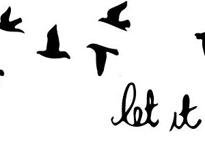 Let It Be Wall Decal Beatles Music Wall Sticker Birds Fly Room Art Decoration Lettering Stickers Home Decor(22.4"x7")