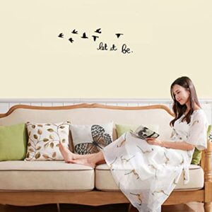 Let It Be Wall Decal Beatles Music Wall Sticker Birds Fly Room Art Decoration Lettering Stickers Home Decor(22.4"x7")