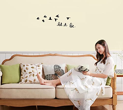 Let It Be Wall Decal Beatles Music Wall Sticker Birds Fly Room Art Decoration Lettering Stickers Home Decor(22.4"x7")