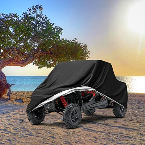 NEVERLAND UTV Covers, Side by Side Cover Waterproof 300D Heavy Duty Outdoor Storage Waterproof Black for Honda Pioneer Polaris Ranger Protect Sun Dust Rain 114.17" x 59.06" x 74.80" (290 150 190 cm)