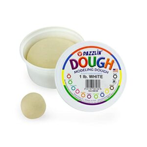 hygloss products play dough, safe & non-toxic modelling dough for arts & crafts, learn & play, unscented, 1lb. white