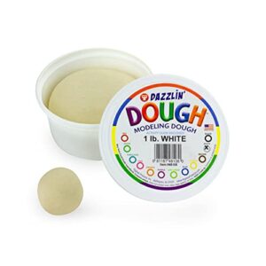 Hygloss Products Play Dough, Safe & Non-Toxic Modelling Dough for Arts & Crafts, Learn & Play, Unscented, 1lb. White