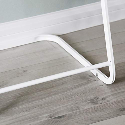 JEFEE Garment Rack Hang Clothes Rack Simple Garment Rack for Garment Storage Display, Heavy Duty Metal Clothes Rack, Hang Clothes Rack Covers a Small Area, Simple and Fashionable, White
