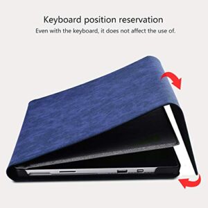 xisiciao Protective case for Surface Pro 7 / Pro 6 / Pro 5 / Pro 4 with Pen Holder, Multiple Angle Polyester Slim Light Shell Cover, Compatible with Type Cover Keyboard (12.3", Blue)