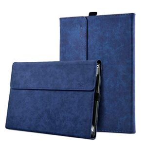 xisiciao Protective case for Surface Pro 7 / Pro 6 / Pro 5 / Pro 4 with Pen Holder, Multiple Angle Polyester Slim Light Shell Cover, Compatible with Type Cover Keyboard (12.3", Blue)