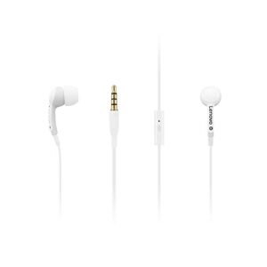 lenovo 100 in-ear headphone, wired, microphone, noise isolating, 3 ear cup sizes, windows, mac, android, gxd0s50938, white