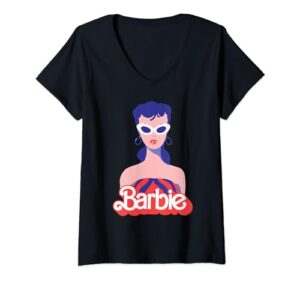 barbie 60th anniversary red logo v-neck t-shirt