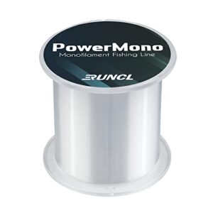 runcl powermono fishing line, monofilament fishing line - ultimate strength, shock absorber, suspend in water, knot friendly - mono fishing line (clear, 4lb(1.8kgs), 300yds)