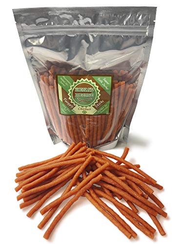 Rena's Recipe Twiggly Chicken Sticks (24oz /1.5lbs) Big Pack (Around 100 Pieces) - Rawhide Free Soft Chicken Jerky Sticks with Glucosamine!