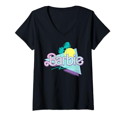 Barbie 90's Barbie Logo V-Neck T-Shirt