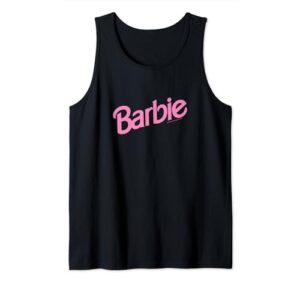 barbie pink logo tank top