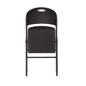 Amazon Basics Folding Plastic Chair, 350-Pound Capacity, Black, 4-Pack