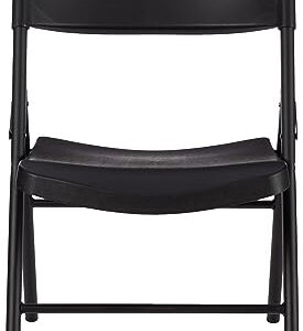 Amazon Basics Folding Plastic Chair, 350-Pound Capacity, Black, 4-Pack