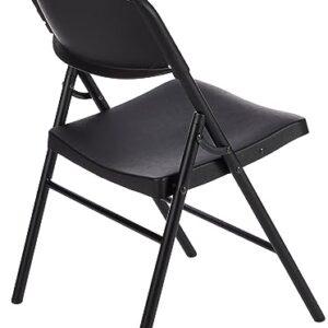 Amazon Basics Folding Plastic Chair, 350-Pound Capacity, Black, 4-Pack