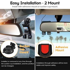 Dash Cam Front and Inside,Blueskysea B2W 1080P WiFi Dashcam with 2'' LCD Screen,2 Rotatable HD Lens,IR Night Vision,32GB SD Card, WDR,Voice Recording,G-Sensor,Parking Mode Optional