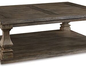 Signature Design by Ashley Johnelle Farmhouse Coffee Table with Weathered Gray Finish, Gray