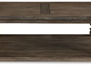 Signature Design by Ashley Johnelle Farmhouse Coffee Table with Weathered Gray Finish, Gray