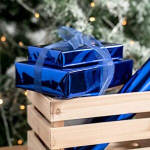 RUSPEPA Royal Blue Metallic Wrapping Paper - 81.5 Sq Ft - Solid Color Paper Perfect for Wedding,Birthday,Christmas,Baby Show - 30 inches x 32.8 feet