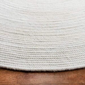 SAFAVIEH Braided Collection 4' x 6' Oval Ivory BRD901A Handmade Country Cottage Reversible Wool Entryway Foyer Living Room Bedroom Kitchen Area Rug