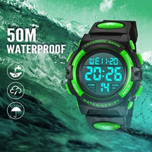 Kids Watch,Boys Watch for 3-15 Year Old Boys,Digital Sport Outdoor Multifunctional Chronograph LED 50 M Waterproof Alarm Calendar Analog Watch for Children with Silicone Band,Kids Gift