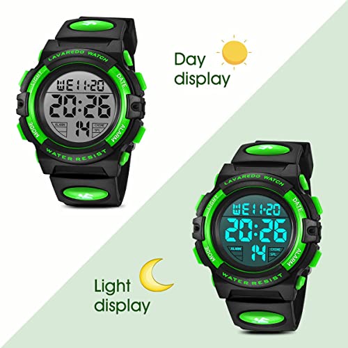 Kids Watch,Boys Watch for 3-15 Year Old Boys,Digital Sport Outdoor Multifunctional Chronograph LED 50 M Waterproof Alarm Calendar Analog Watch for Children with Silicone Band,Kids Gift