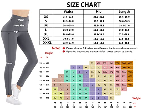 IUGA High Waisted Leggings for Women Running Workout Leggings with Inner Pocket Yoga Pants for Women Black