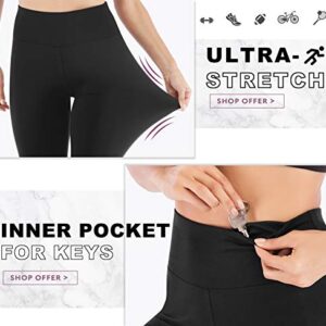 IUGA High Waisted Leggings for Women Running Workout Leggings with Inner Pocket Yoga Pants for Women Black