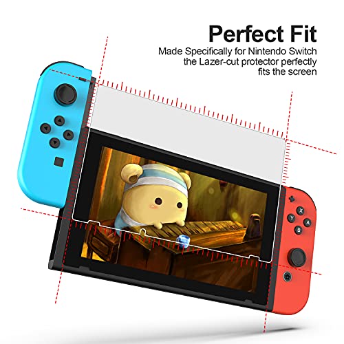 [3 Pack] daydayup Tempered Glass Screen Protector Compatible with Nintendo switch - Transparent HD Clear Anti-Scratch Screen Protector for Nintendo Switch