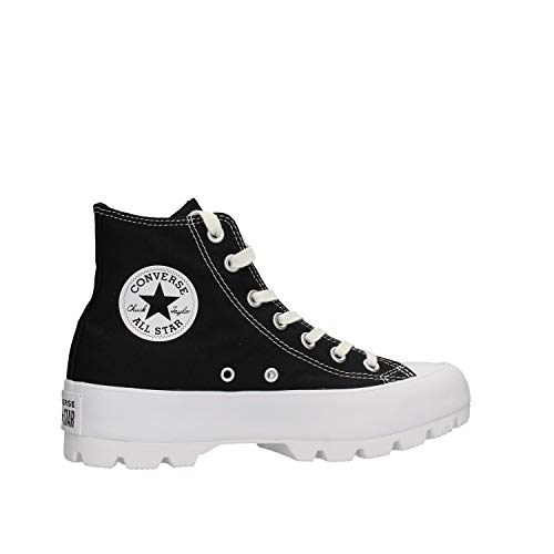 Converse Women's Chuck Taylor All Star Lugged Hi Sneakers, Black/White/Black, 8.5 Medium US