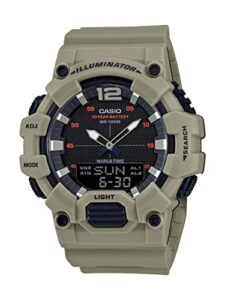 casio men's 10 year battery quartz resin strap sport watch, featuring 1/100 second stopwatch, 24 hour countdown timer and multiple alarms (model: hdc-700-3a3vcf)