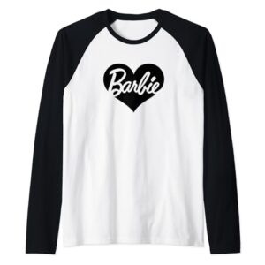 Barbie Logo Heart Raglan Baseball Tee