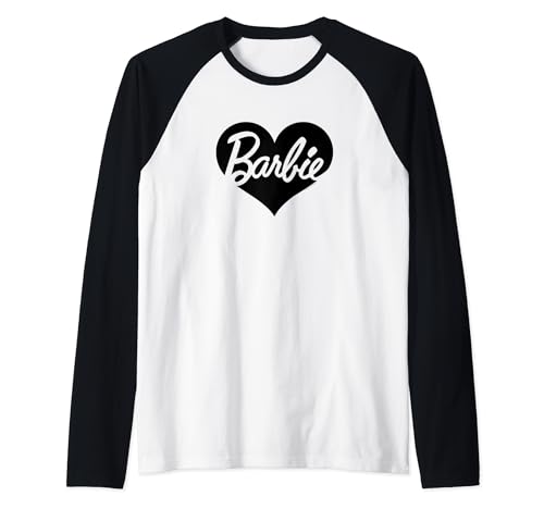 Barbie Logo Heart Raglan Baseball Tee