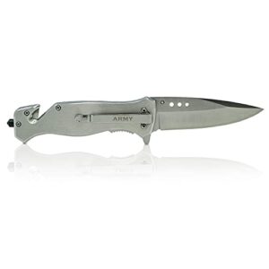Army Folding Elite Tactical Knife - Spring Assisted US Army Combat Rescue Knife-Great Gift for the Veteran in your Life