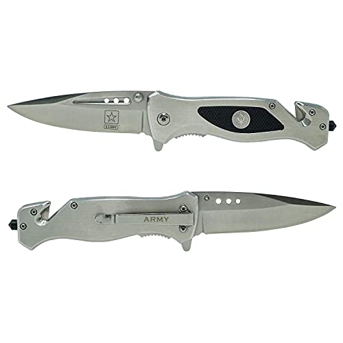 Army Folding Elite Tactical Knife - Spring Assisted US Army Combat Rescue Knife-Great Gift for the Veteran in your Life