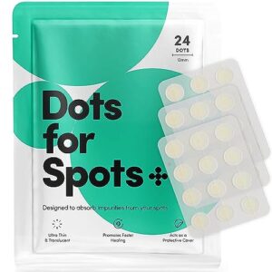 dots for spots pimple patches for face - pack of 24 hydrocolloid acne patch - invisible zit stickers treatment for face and body - mighty, fast-acting, vegan & cruelty free korean skin care