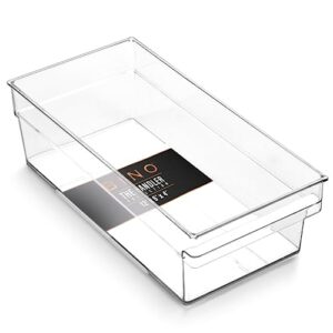 bino | plastic storage bins, shallow medium | the handler collection | multipurpose | kitchen pantry &freezer organizers | clear containers for organizing home |