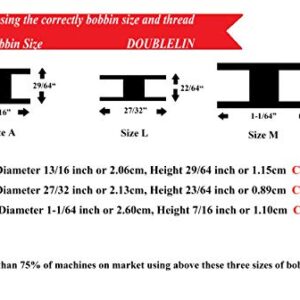 Prewound Bobbin, Card Board, Size L (SA155, Size9.4), Black Color, 144pcs per Box, 75D/2 Polyester, Doublelin, Compatible with Babylock, Barudan,Bernina,Brother,Consew,Juki, Singer, Tajima and More