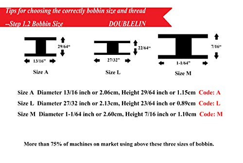 Prewound Bobbin, Card Board, Size L (SA155, Size9.4), Black Color, 144pcs per Box, 75D/2 Polyester, Doublelin, Compatible with Babylock, Barudan,Bernina,Brother,Consew,Juki, Singer, Tajima and More