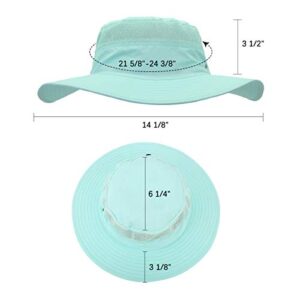 Jane Shine Outdoor Sun Hat Bucket Hats for Women Sun Protection Mesh Cap Quick-Dry UPF 50+ Coral Blue