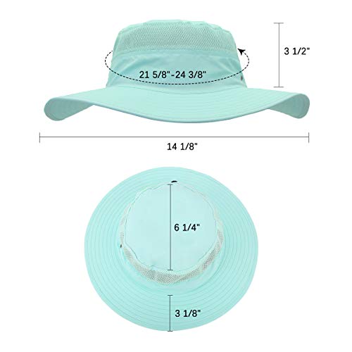 Jane Shine Outdoor Sun Hat Bucket Hats for Women Sun Protection Mesh Cap Quick-Dry UPF 50+ Coral Blue