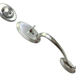 Satin Nickel Front Door Double Cylinder Deadbolts (keyed on Both Sides) Handleset Handle Set with 835DC Lever