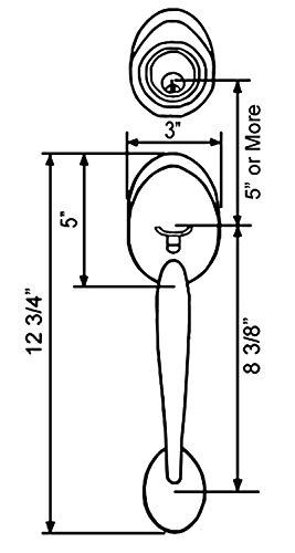 Satin Nickel Front Door Double Cylinder Deadbolts (keyed on Both Sides) Handleset Handle Set with 835DC Lever