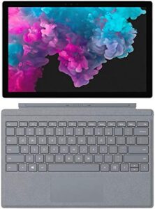 newest microsoft surface pro 6 12.3” (2736x1824) pixelsense 267 ppi 10-point touch display tablet pc w/surface type cover, intel quad core 8th gen i5-8250u, 8gb ram, 128gb ssd, windows 10, platinum
