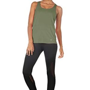 icyzone Yoga Tops Workouts Clothes Activewear Built in Bra Tank Tops for Women (M, Olive)