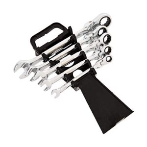 Amazon Basics Flexible Ratcheting Wrench Set - Metric, 5-Piece