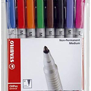 Stabilo® OHPen universal pen medium, water-soluble, pack of 8, pack of 8