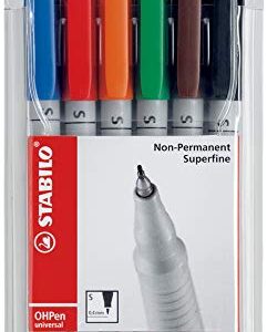 Stabilo® OHPen universal pen medium, water-soluble, pack of 8, pack of 8