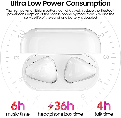 Wireless Earbuds Headphones Bluetooth 5.2 IPX7 Waterproof Noise Cancellation 25H Battery Headset Hi-Fi Stereo Sound with Charging Case Bluetooth Earphones with Mic for iPhone/Samsung
