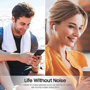 Wireless Earbuds Headphones Bluetooth 5.2 IPX7 Waterproof Noise Cancellation 25H Battery Headset Hi-Fi Stereo Sound with Charging Case Bluetooth Earphones with Mic for iPhone/Samsung