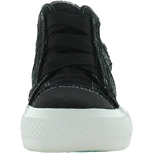 Blowfish Malibu Mamba Platform Comfort Fashion Sneaker Black (Black Color Washed Canvas, 9)